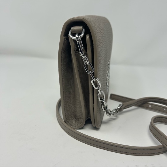 Tory Burch Britten Combo Crossbody Shoulder Bag Taupe Leather Silver‎ Hardware - Picture 4 of 14